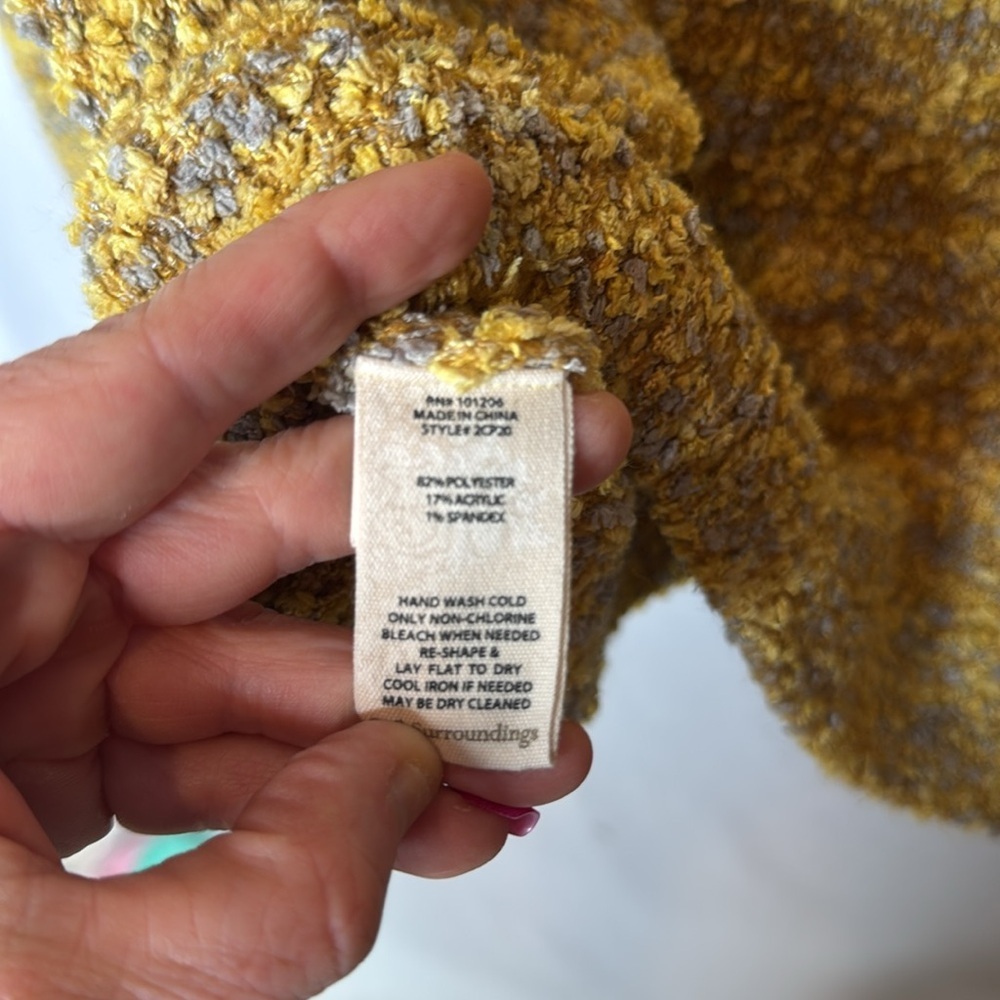 Soft Surroundings Yellow-Multi Cozy Crewneck Sweater - Picture 8 of 8